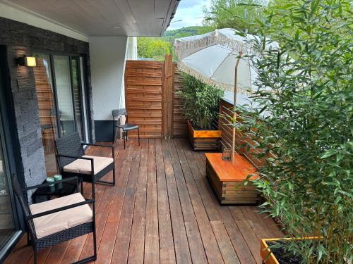 Balcony/terrace, RIVERSIDE Cozy Apartment an der Weschnitz in Birkenau