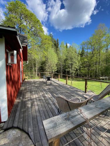 Balcony/terrace, Lodge in natuurreservaat in Björbol
