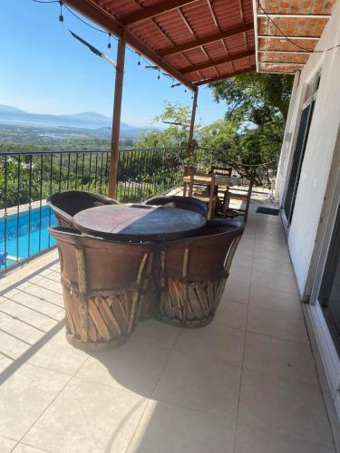 Balkons/terase, 6A Alberca Privada y Vista al lago de Chapala in San Nicolás De Ibarra