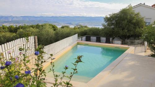 balkon/terras, Seaview Villa Anita with Two Bedrooms and private Pool in Polje