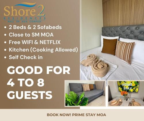 Shore 2 Residences Adjacent Room 1863 & 1864 close to SM MOA, Ocean Park & Airport by Prime Stay