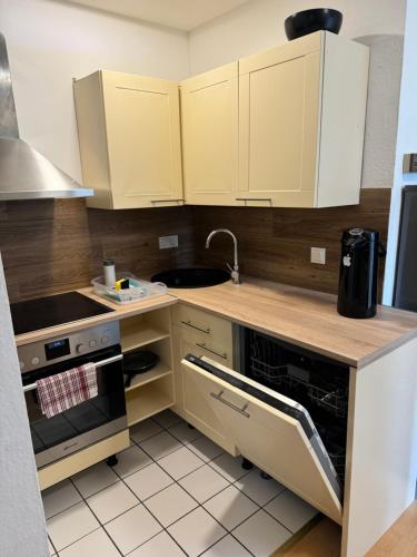 廚房, Apartmenthaus Messe in 布魯沃爾施塔特
