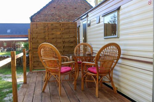 Balkon/Terrasse, Tinyhaus2 idyllisch am Waldesrand in Cottbus