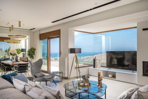 Exterior view, Eunoia Blue Villa Heraklion Crete, Sea View, Private Pool, Prassas, Karteros in Nea Alikarnassos