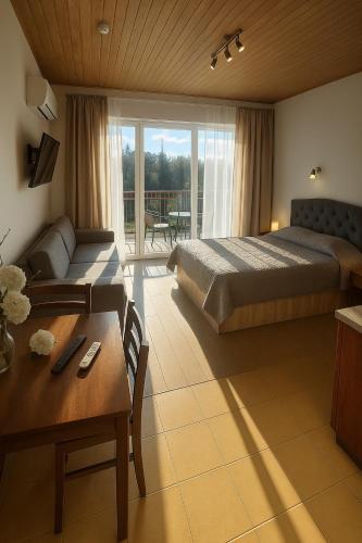1 queen bed, 1 sofa bed