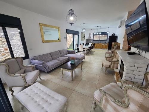 שקד באופק - וילה מקסימה עם 2 בריכות וג'קוזי מול החרמון in 梅圖拉