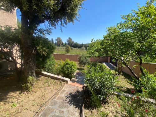 Garten, Maison de vacances vue sur les vignes, piscine, trampoline, ping pong et pétanque (Maison de vacances vue sur les vignes, piscine, trampoline, ping pong et petanque) in Cogolin