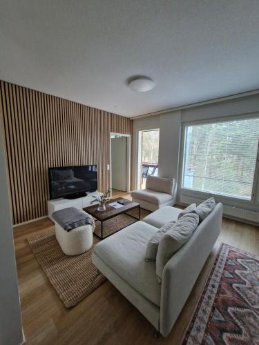 sala de TV, Cozy two-bedroom apartment with sauna in Rauma City Center
