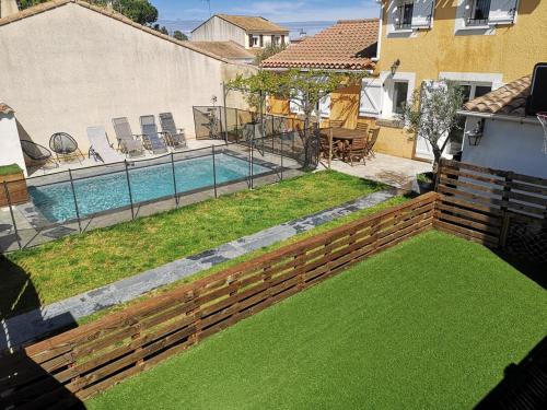 Viesnīcas āriene, Belle maison familiale avec piscine, city stade, et nombreuses activités (Belle maison familiale avec piscine, city stade, et nombreuses activites) in Cournonterral