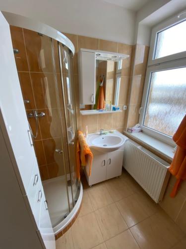 ห้องน้ำ, Apartmán Kumburská - Nová Paka (Apartman Kumburska - Nova Paka) in โนวา ปากา