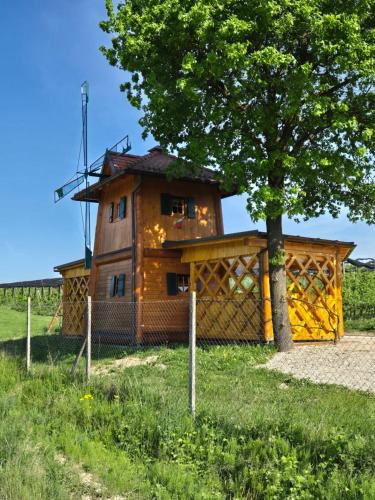 Unique wooden holiday house in nature