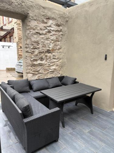 Erkély/terasz, 1-Zimmer-Apartment mit Pool und Kamin in Ellenz-Poltersdorf