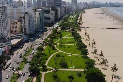 SHB - Elegante apto com vista mar no Gonzaga, Santos