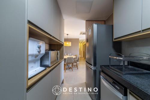 廚房, Cobertura Beira-Mar no Barra Bali | 4 Quartos, Varanda Gourmet e Churrasqueira - Destino BSM 418 in 聖米格爾拉巴拉