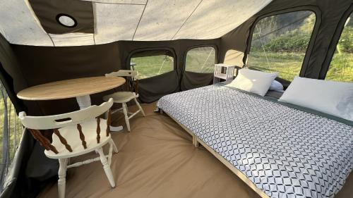 Glamping tent on the river in Klamath