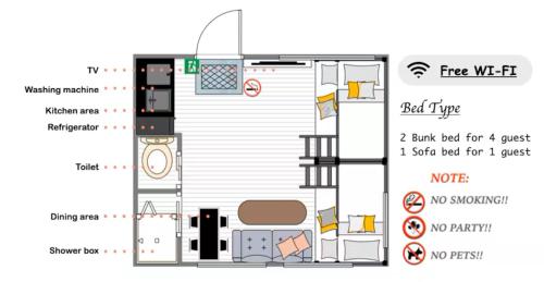 2 bunk beds