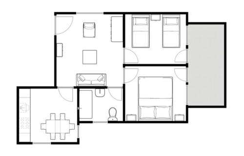 2 bedrooms, 4 beds