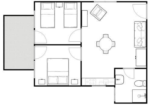 2 bedrooms, 4 beds