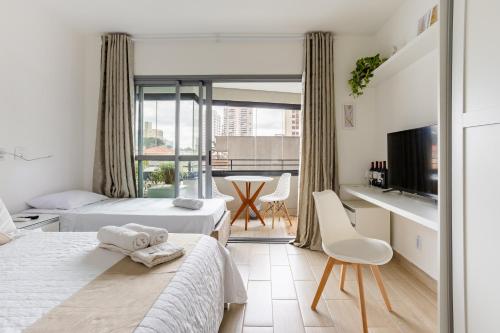 Studio p/ 3 | 2 camas | Ótima localização +Piscina, São Paulo