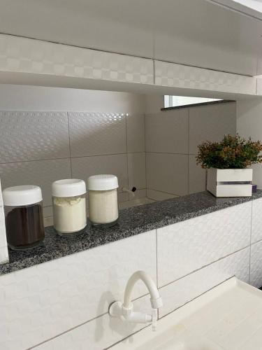 ห้องครัว, Apartamento dois quartos a 5 min da Rodoviária (Apartamento dois quartos a 5 min da Rodoviaria) in ซานโตอันตานีโอ เด เจซูส