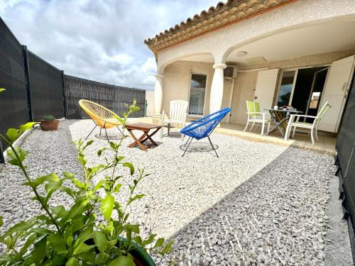 Gite proche plage, climatisé, terrasse, jardinet et parking, très calme, Pomérols