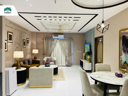Ruby - Chic & Luxury WanderNest Suite at B3 Heights with Gym in Bahria Town Ph-8, Rawalpindi