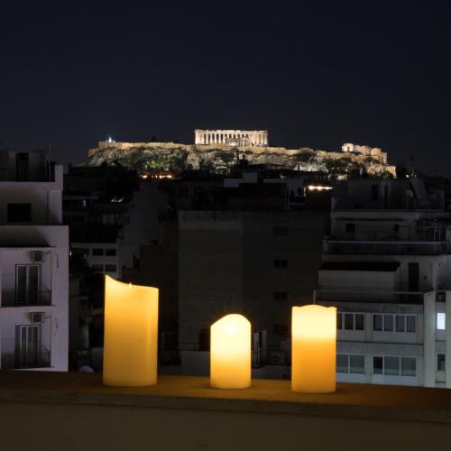 Acropolis Panorama Luxury Loft 8th fl Balcony View, Ateny