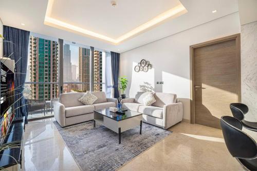 Luxe 1BR Burj View 10 min Walk to Dubai Mall, Dubaj