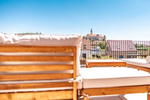 Näkymä, Prázdninová rezidence - vilabyt s terasou a výhledem na zámek (Prazdninova rezidence - vilabyt s terasou a vyhledem na zamek) in Mikulov