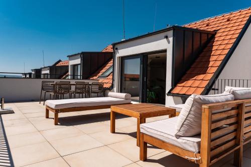 Näkymä, Prázdninová rezidence - vilabyt s terasou a výhledem na zámek (Prazdninova rezidence - vilabyt s terasou a vyhledem na zamek) in Mikulov