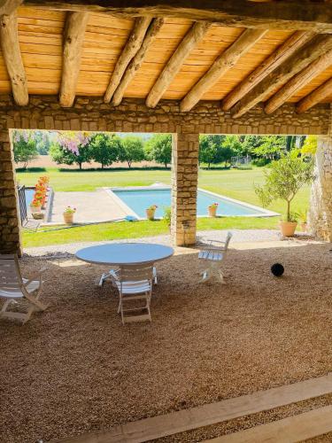 Gites le Fabras, espace de verdure, piscine collective et jeux in La Batie-Rolland