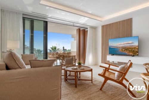 صالة مشتركة/ منطقة التلفزيون, Sapphire in Estepona in La Gaspara