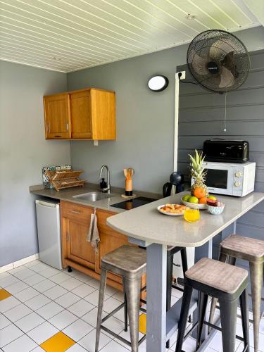 Κουζίνα, Le Cocon Miel - Plage, Jardin, Adapté aux Groupes (Le Cocon Miel - Plage, Jardin, Adapte aux Groupes) in Σεντ-Λούις