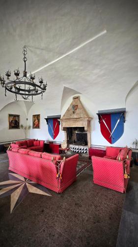 Koplietošanas atpūtas telpa ar TV, Castello Bonaccorsi in Sabina in Castelnuovo di Farfa