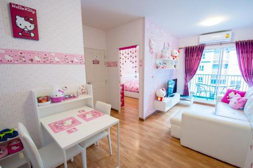 Felles stue/TV-område, The Trust Hua Hin Kitty Room Condo near Hua Hin flyplass