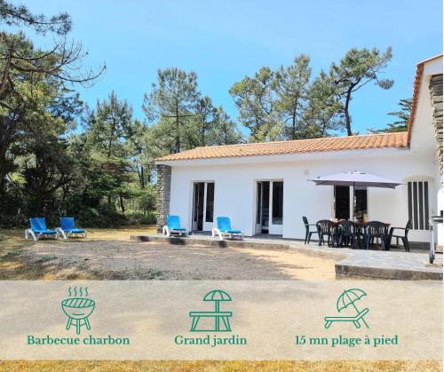 Maison tout confort avec jardin, à 1km de la plage