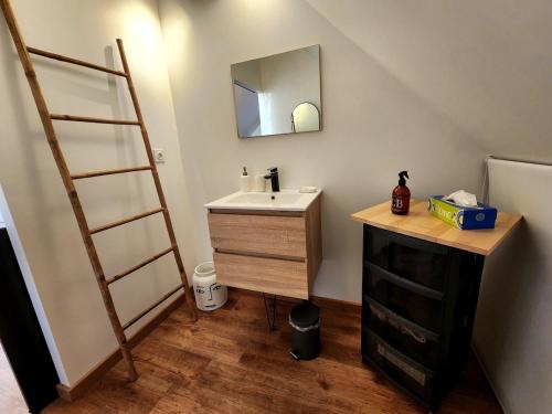 Fürdőszoba, Le refuge des Châtaigniers à 10min d'Etretat (Le refuge des Chataigniers a 10min d'Etretat) in Criquetot L'Esneval