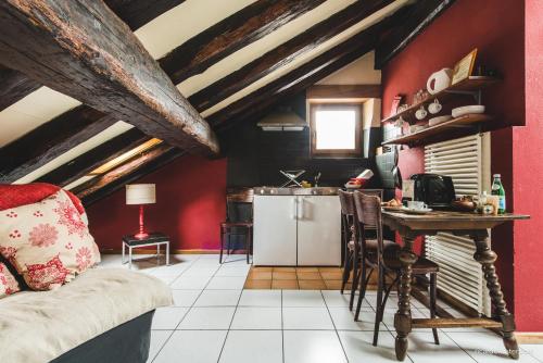 Aux chambres du Banneret in Neuenburg, Schweiz