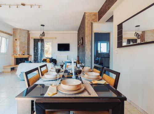 Koplietošanas atpūtas telpa ar TV, Villa Karin in Psathaki