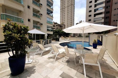 مسبح, 3 Suites Barbecue Gourmet Balcony View in Balneario Cidade Atlantica