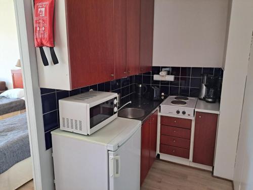 Kitchen, Kylpyla-Hotelli, kahden huoneen huoneisto in Ikaalinen