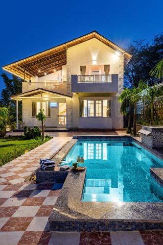 Alaya Stays Ramgarh Colonial-Style 2-BHK Villa Amidst the Hills with Private Pool & Garden