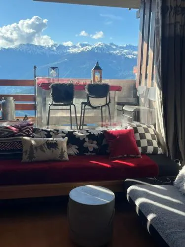 Studio chaleureux, confortable, avec vue sur les Alpes in Anzère, Schweiz