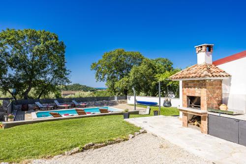 Balcony/terrace, Villa Fuma up to 6 persons with private pool & sea view in Central Istria in Golas