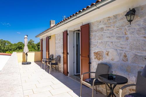 Balcony/terrace, Villa Fuma up to 6 persons with private pool & sea view in Central Istria in Golas