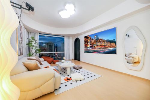 Suite with Sea View room in Baihong Sky View Studio with Deep Soak Tub - Jiefangbei Center
