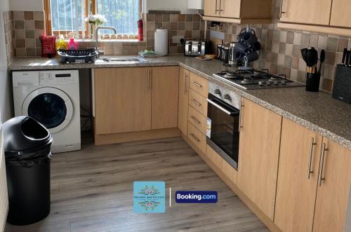 Kitchen, Convenient 2-bedroom Second Floor Flat By Escape & Estates Short Lets & Serviced Accommodation Oldbu in Oldbury