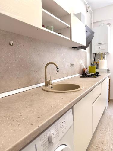 Konyha, Aqua Vista Storia Lujo Apartament Vedere la Mare in Mamaia-Sat