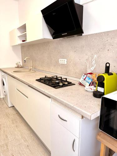 Konyha, Aqua Vista Storia Lujo Apartament Vedere la Mare in Mamaia-Sat