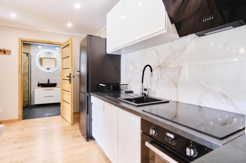 Cozinha, Cozy Apartment with Garden - Free Private Parking Gdańsk (Cozy Apartment with Garden - Free Private Parking Gdansk) in Borkowo Lostowickie